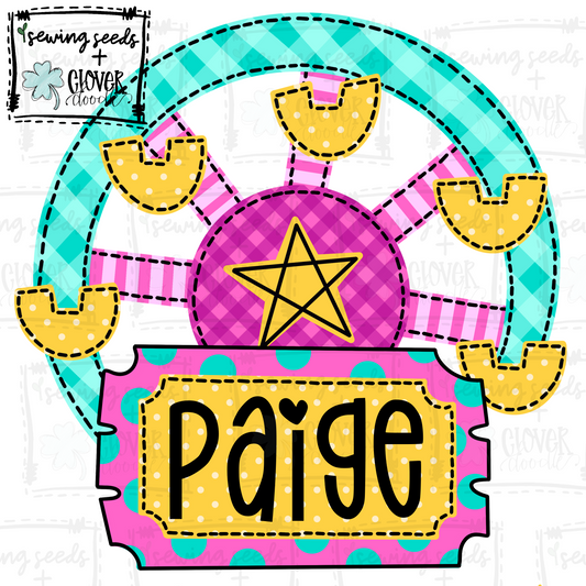 {Ferris Wheel W/Ticket Nameplate- Girl} SS+CD