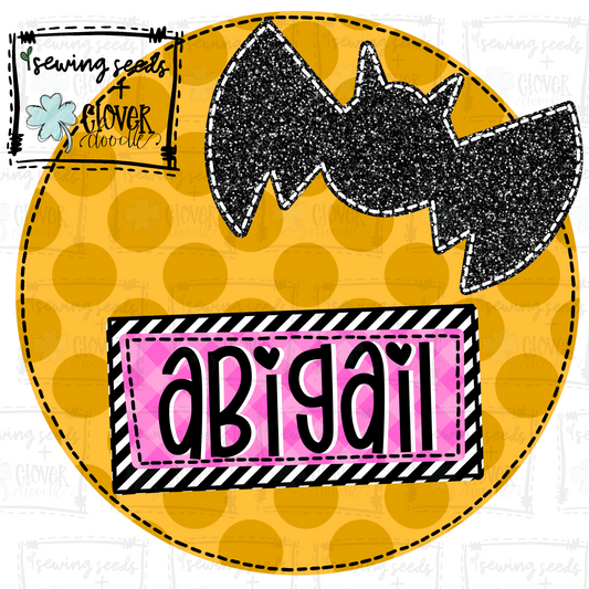 {Halloween Full Moon W/Bat + Nameplate- Girl} SS+CD