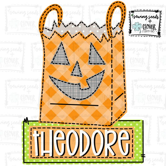 {Halloween Treat Bag W/Nameplate- Boy} SS+CD