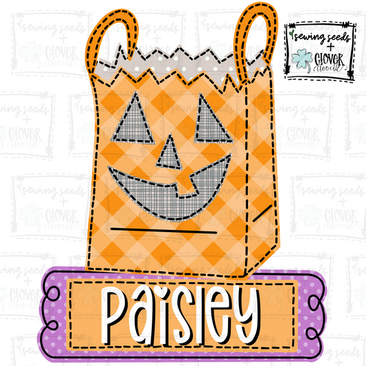 {Halloween Treat Bag W/Nameplate- Girl} SS+CD