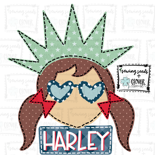 {Lady Liberty With Nameplate- Brunette} SS+CD