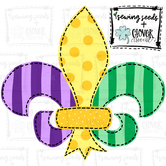 {Mardi Gras Fleur De Lis}  SS+CD