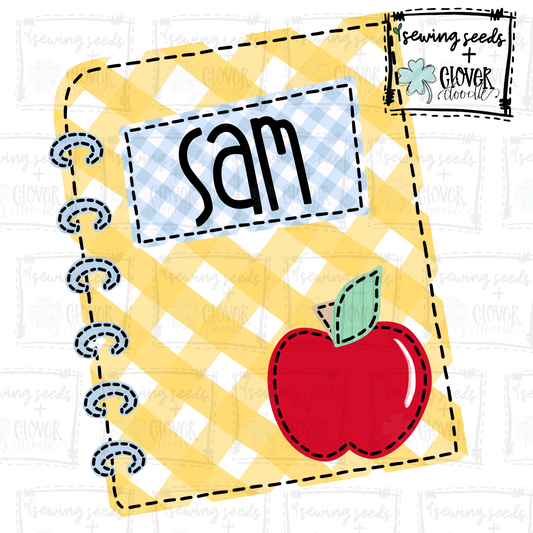 {School Notebook With Apple + Nameplate- Boy} SS+CD