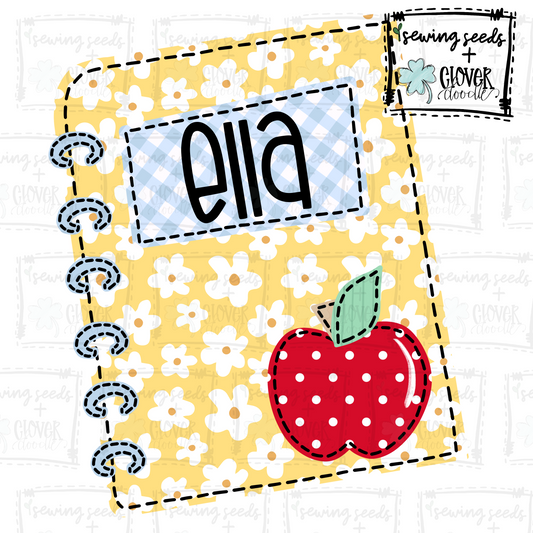 {School Notebook With Apple + Nameplate- Girl} SS+CD