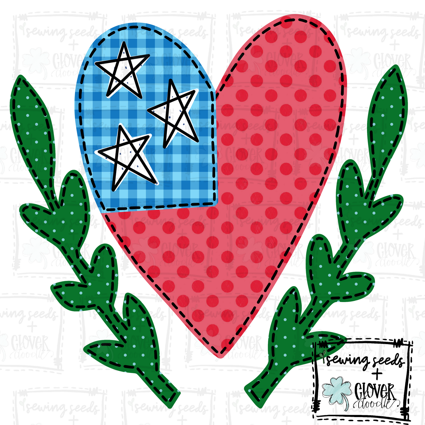 {Patriotic Heart Flag With Wreath + Nameplate} SS+CD