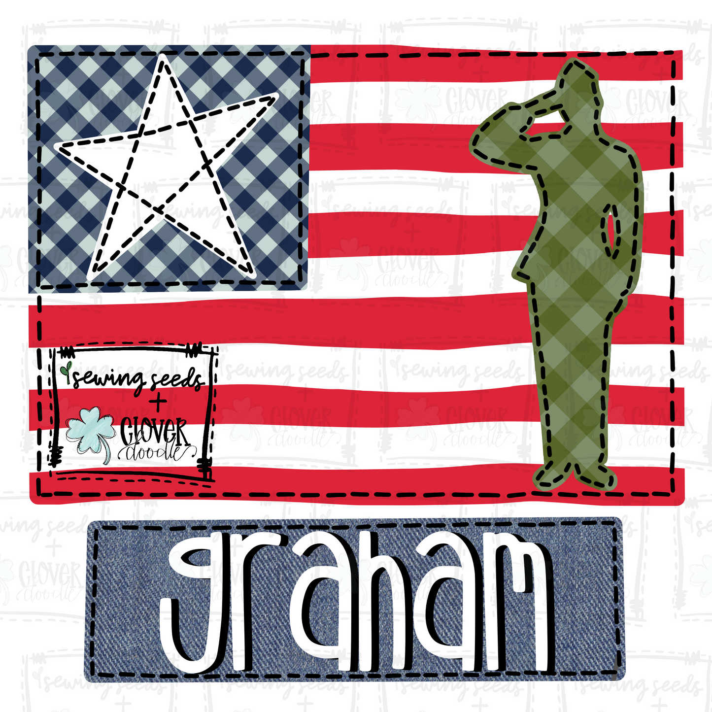 {Patriotic Salute Flag With Nameplate} SS+CD