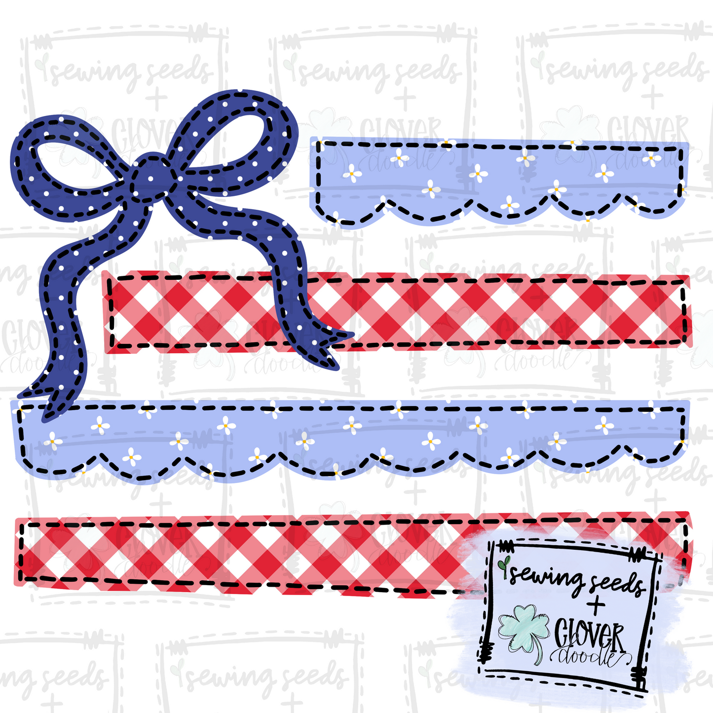 {Patriotic Scalloped Flag W/Bow}  SS+CD