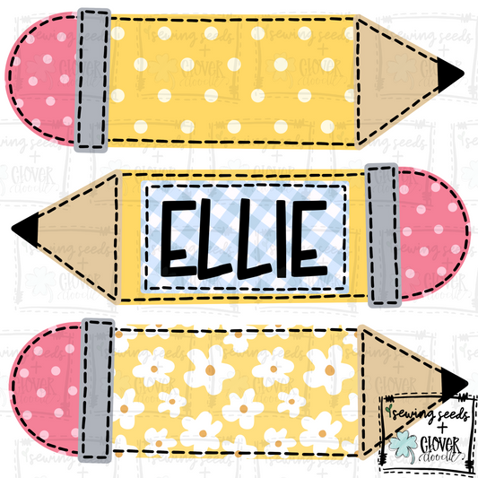 {Pencil Trio With Nameplate} SS+CD