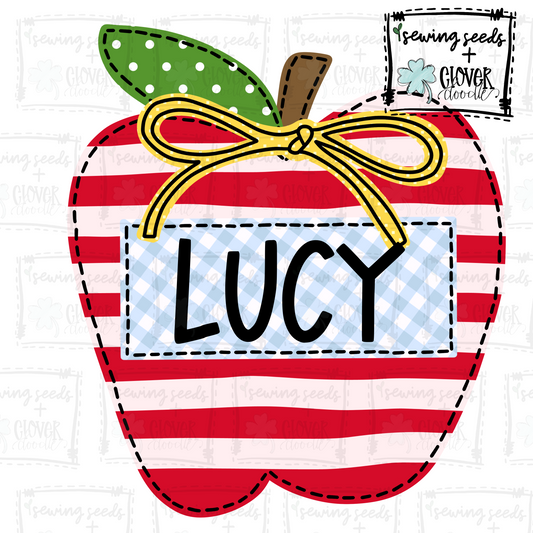 {School Apple With Nameplate + Bow} SS+CD