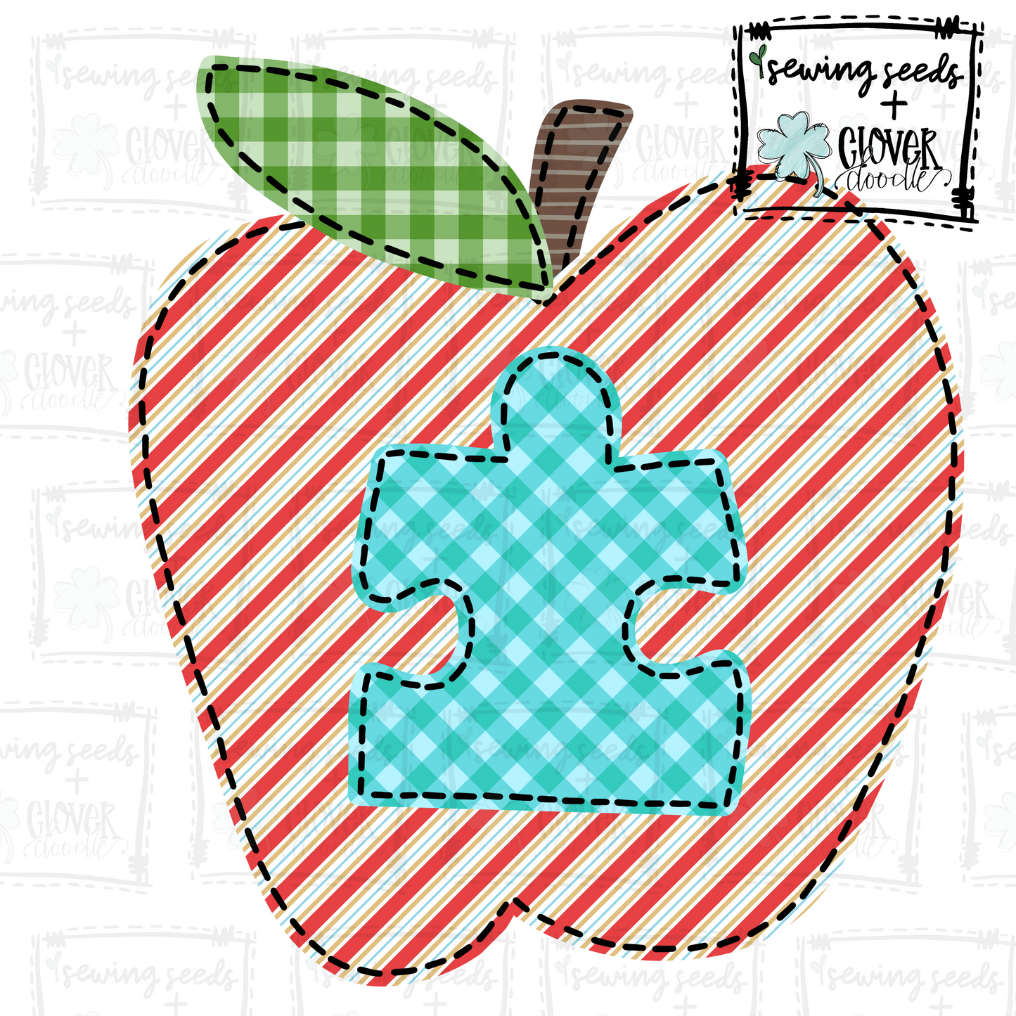 {School Apple With Puzzle Piece} SS+CD