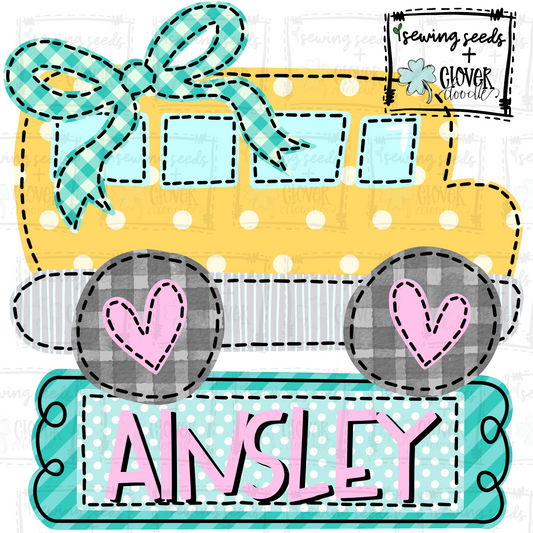 {School Bus With Nameplate + Bow} SS+CD