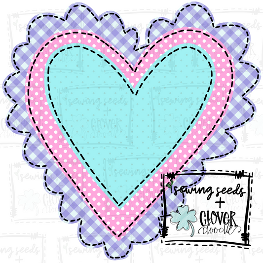 {Triple Scalloped Valentine Heart- Pastels}  SS+CD