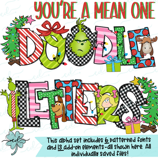 {You're A Mean One- EXCLUSIVE Doodle Letters Alpha Set} - CD