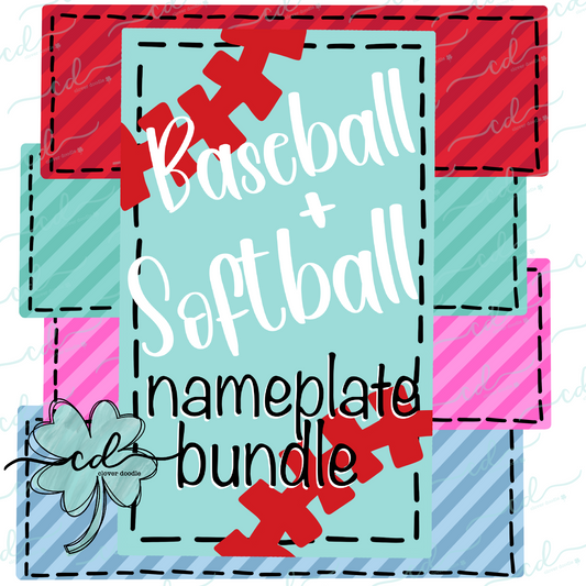 {Baseball + Softball Nameplate Bundle- Individually Saved Files!}  CD