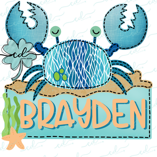 {Mosaic Crab W/Beachy Nameplate- Boy} CD