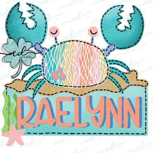 {Mosaic Crab W/Beachy Nameplate- Girl} CD