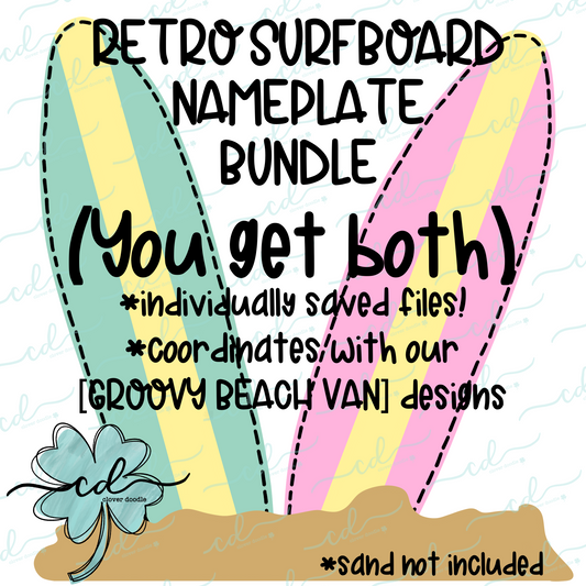 {Retro Surfboard Nameplate Bundle} CD