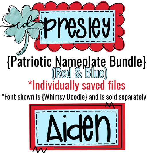 {Patriotic Nameplate Bundle- Red & Blue}- CD