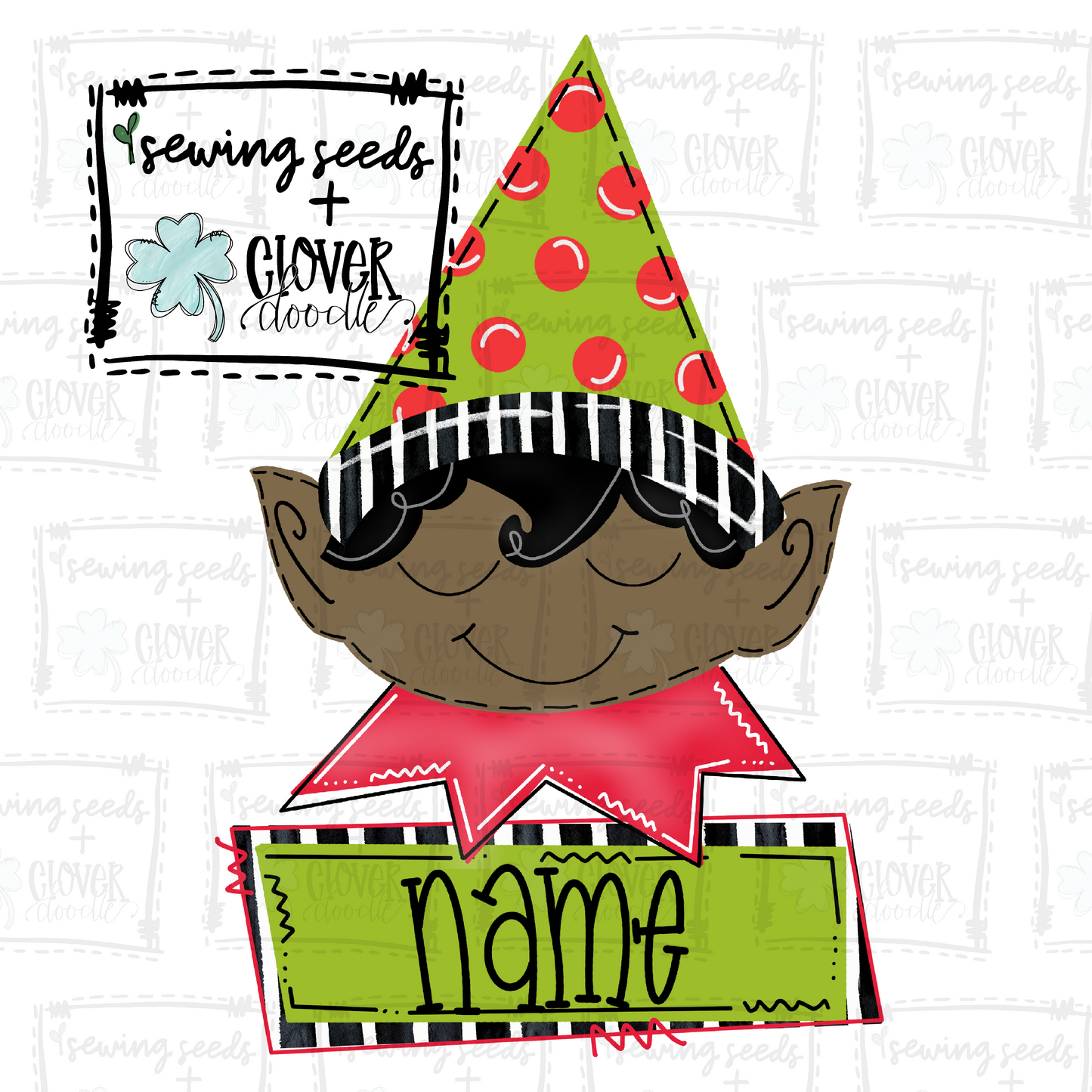 {Christmas Elf Boy w/ Nameplate Brown} SS+CD