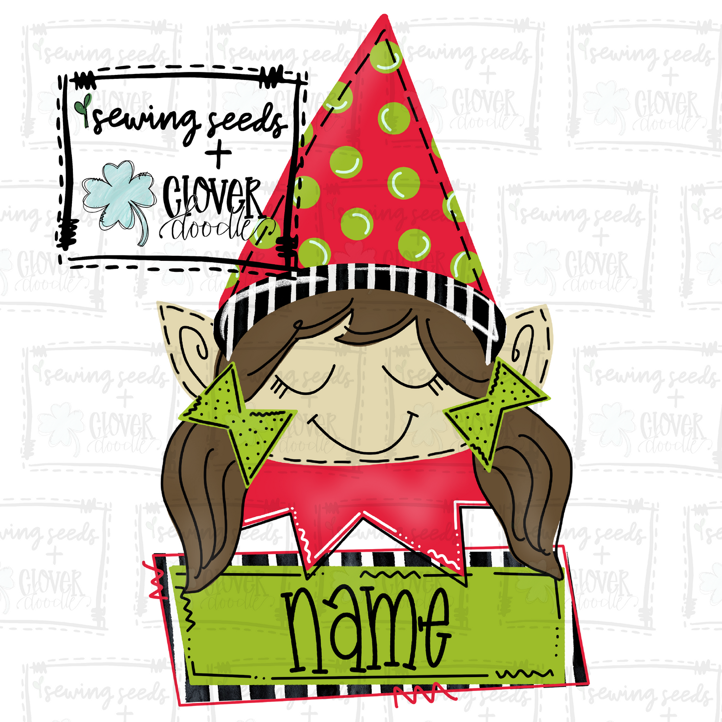 {Christmas Elf Girl w/ Nameplate Bundle} SS+CD