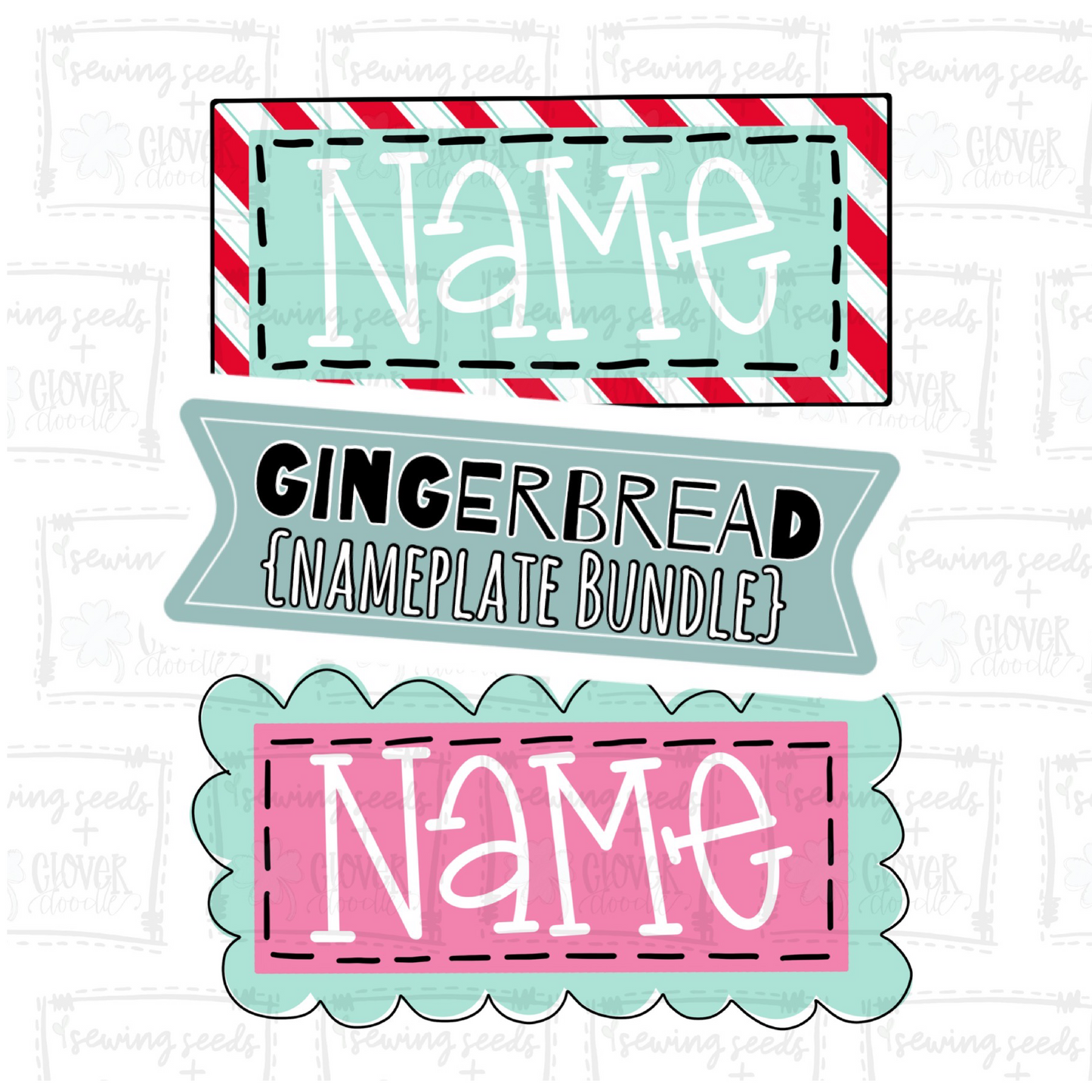 {Christmas Gingerbread Nameplate Bundle} SS+CD