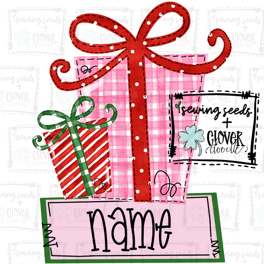 {Christmas Present Double w/ nameplate} SS+CD