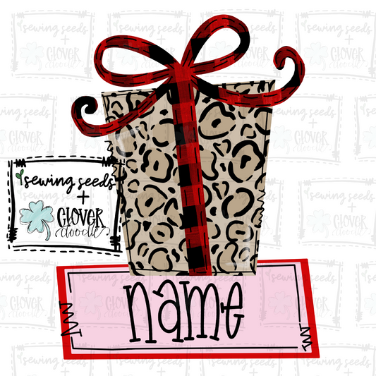 {Christmas Present Leopard w/ Nameplate} SS+CD