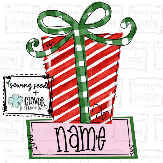 {Christmas Present Red w/ Nameplate} SS+CD