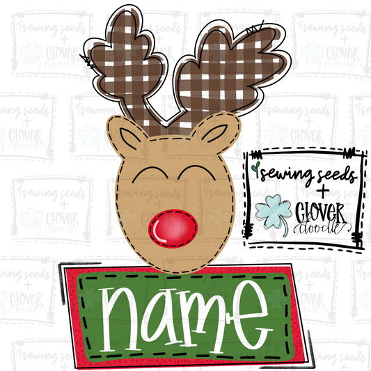 {Christmas Reindeer Boy w/ Nameplate} SS+CD