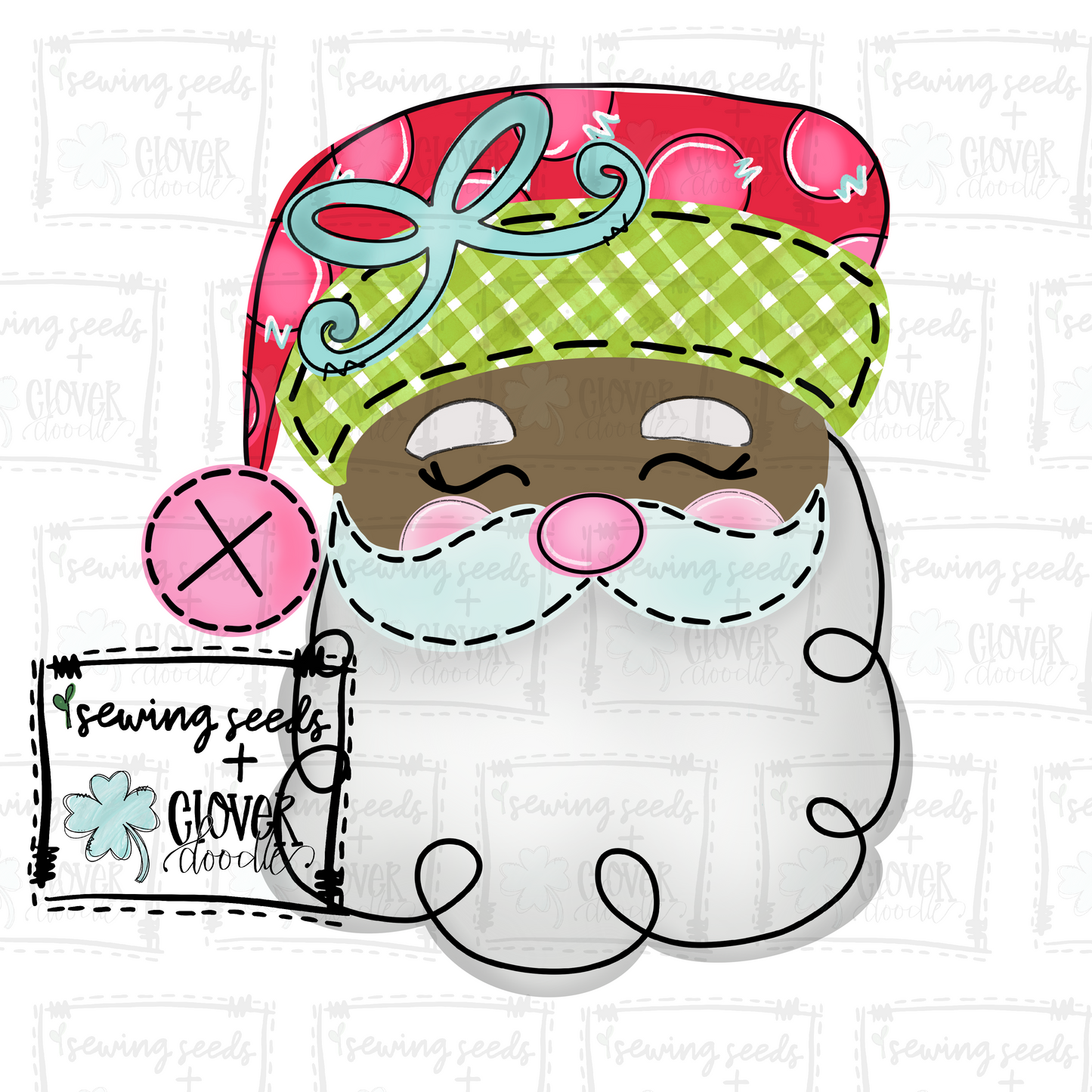 {Christmas Santa Bow Brown} SS+CD