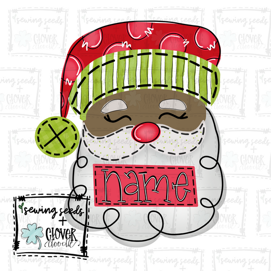 {Christmas Santa /w Nameplate Brown} SS+CD