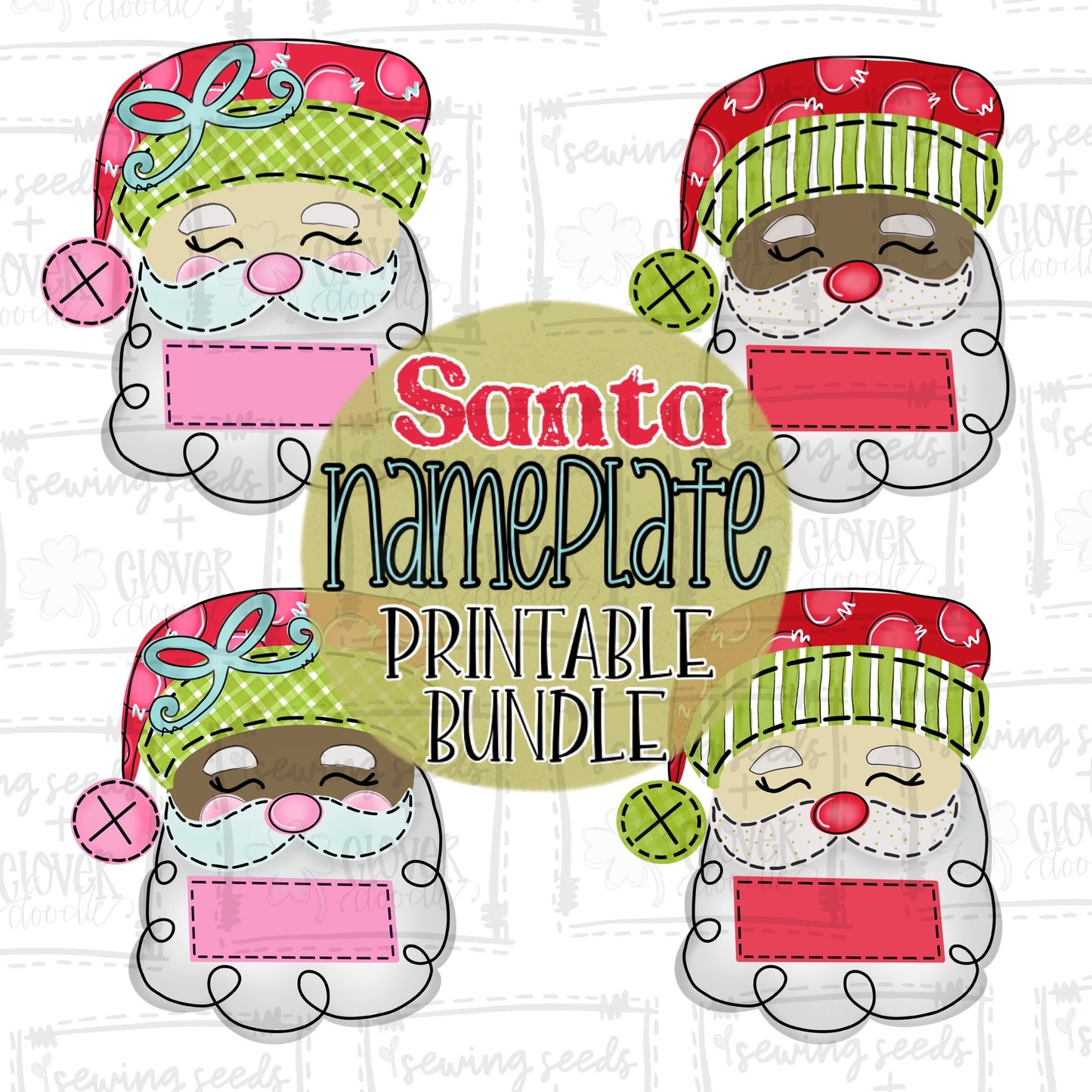 {Christmas Santa w/ Nameplate Bundle} SS+CD