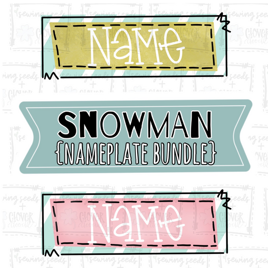 {Winter Snowman + Snowgirl Nameplate Bundle}  SS+CD