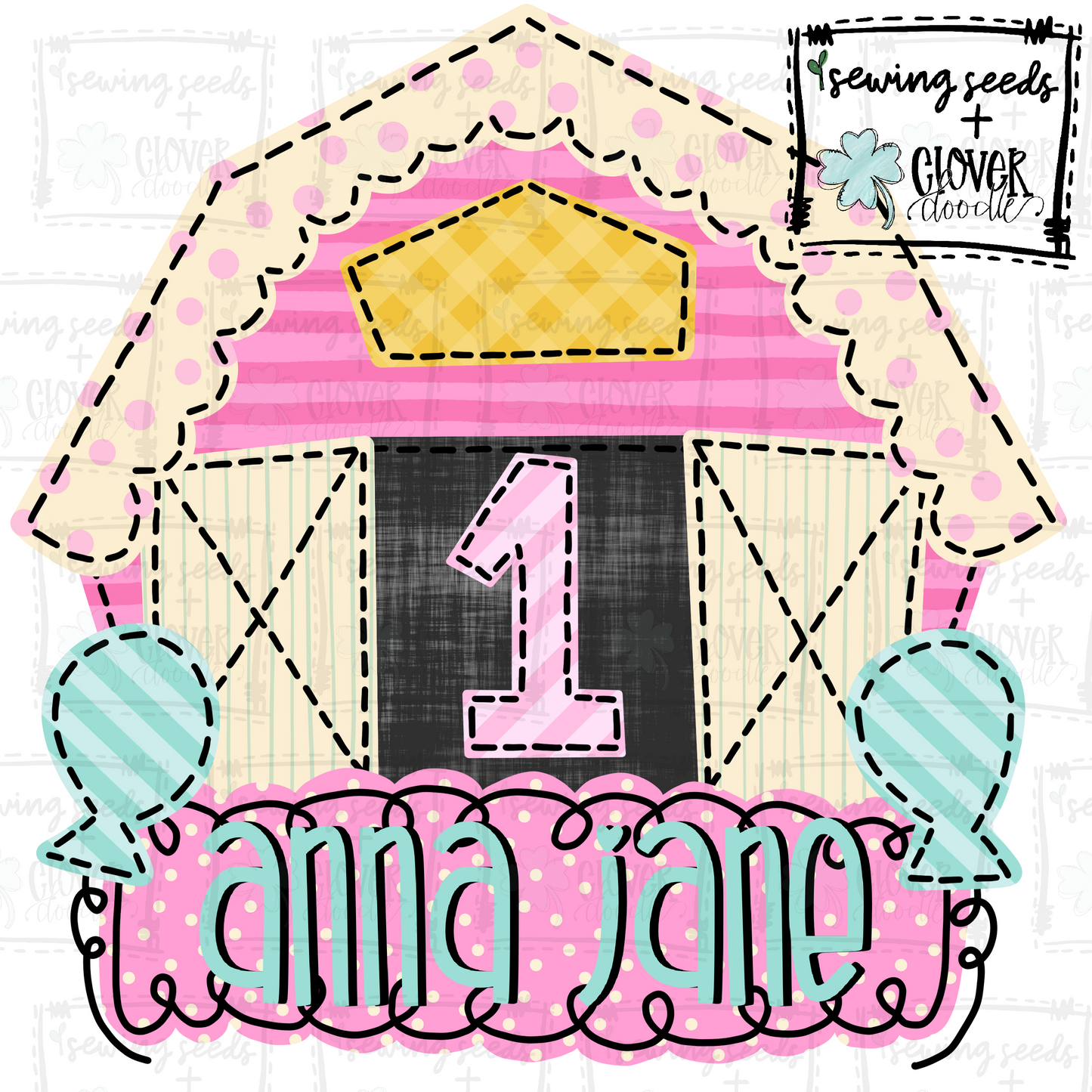 {1st Birthday Barn- Girl} SS+CD