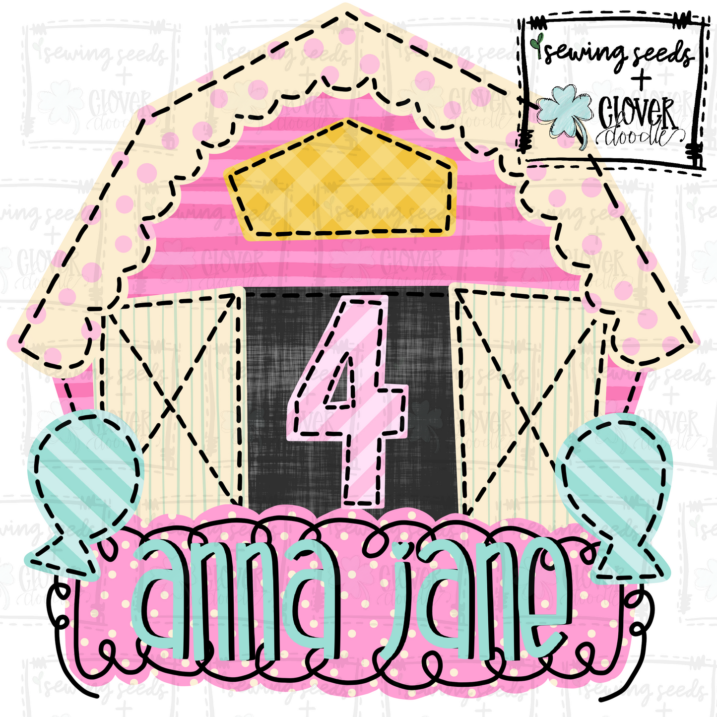 {4th Birthday Barn- Girl} SS+CD