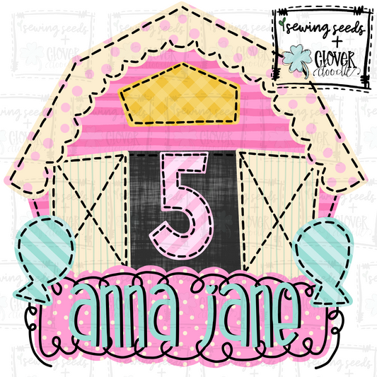 {5th Birthday Barn- Girl} SS+CD