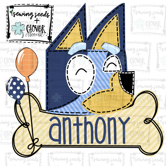 {Birthday EXCLUSIVE Boy Bluey- Inspired}  SS+CD