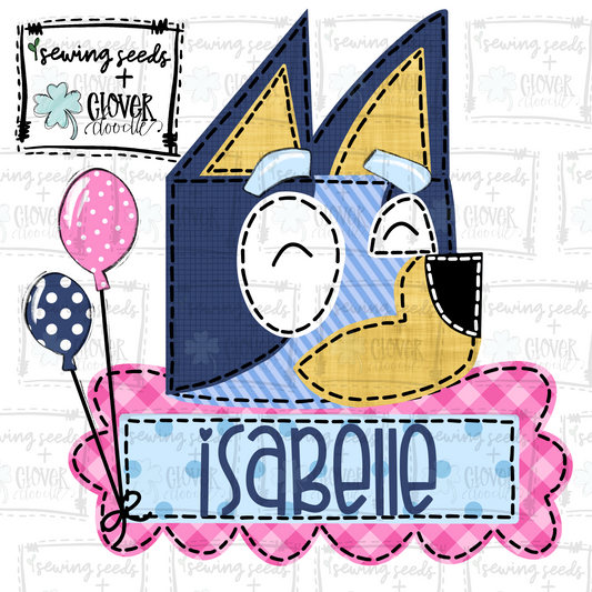 {Birthday EXCLUSIVE Girl Bluey- Inspired}  SS+CD