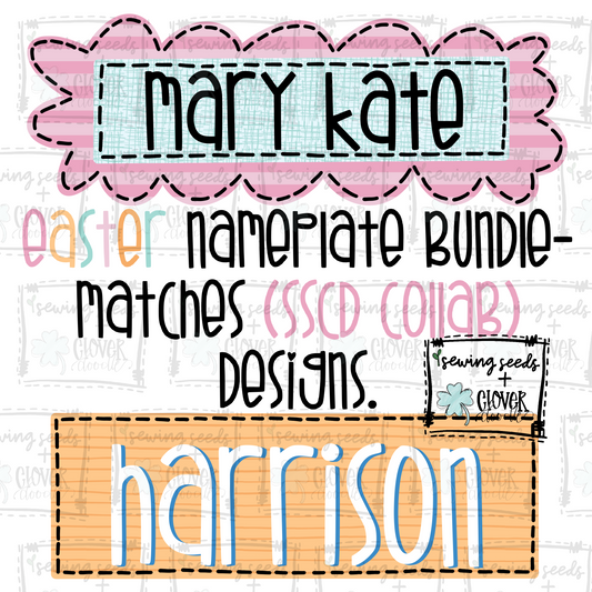 {Easter Nameplate Bundle- Pink and Orange} *individually saved files SS+CD