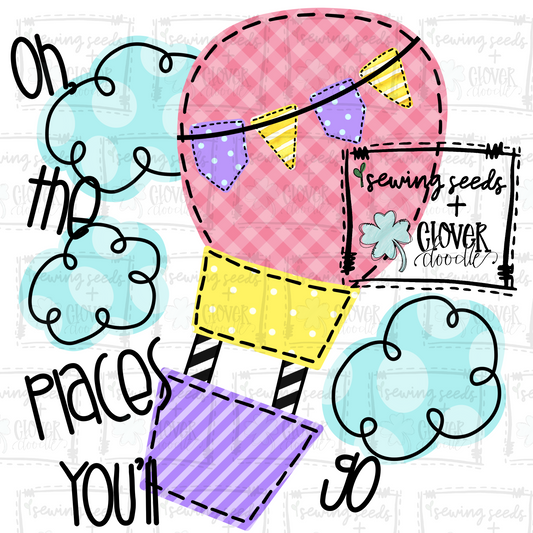 {EXCLUSIVE Inspired Hot Air Balloon w/Text- Girl}  SS+CD