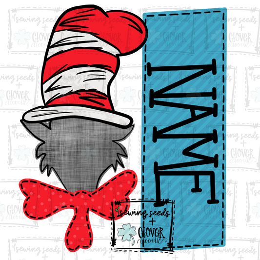 {EXCLUSIVE Inspired Cat + Hat w/Nameplate}  SS+CD