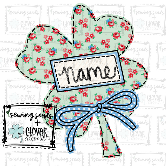 {St. Patrick's Day Shamrock w/Bow+ Nameplate}  SS+CD