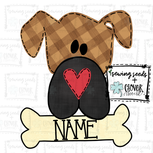 {Valentine Pup Leo w/Bone Nameplate}  SS+CD