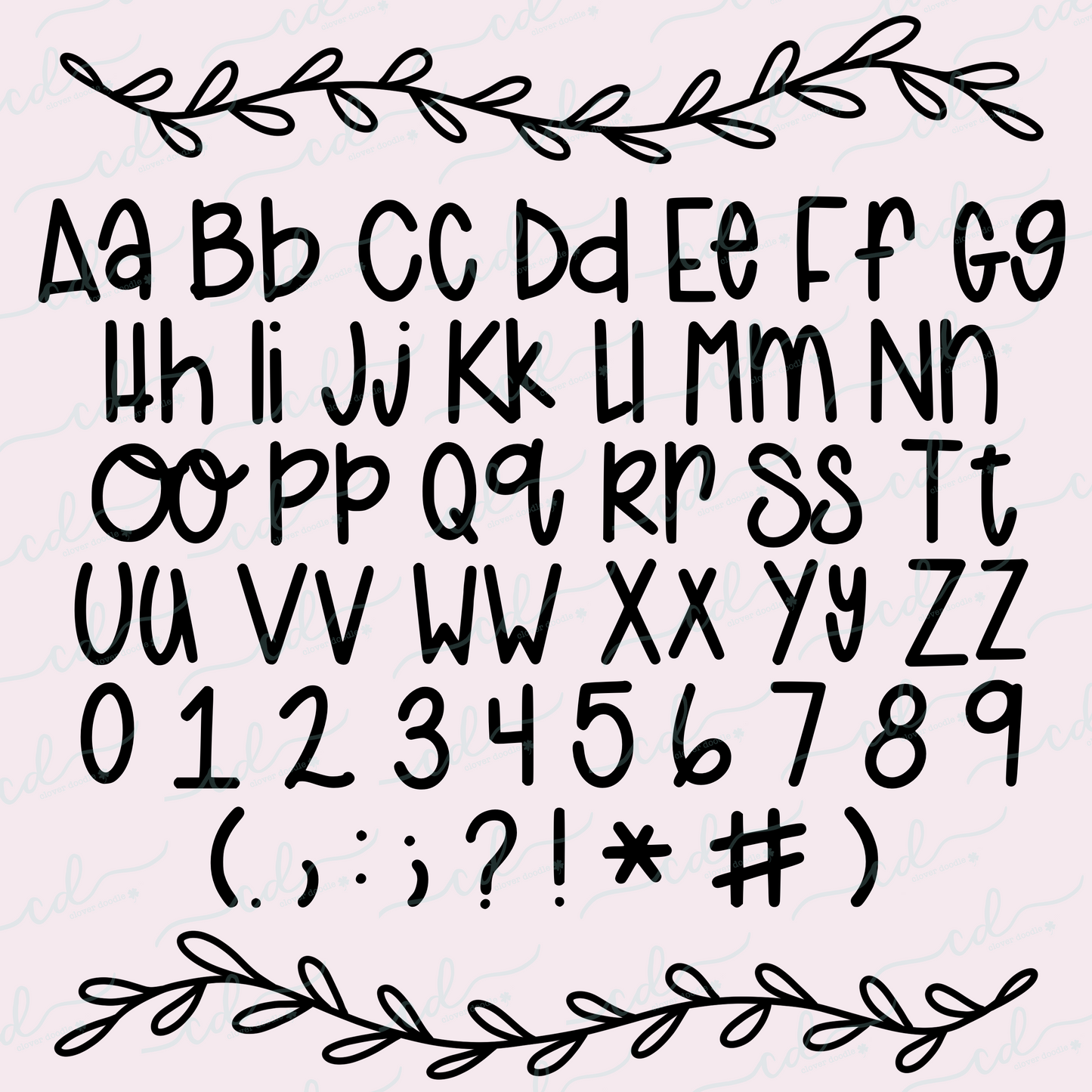 {Whimsy Doodle} OTF Hand-lettered Font- CD