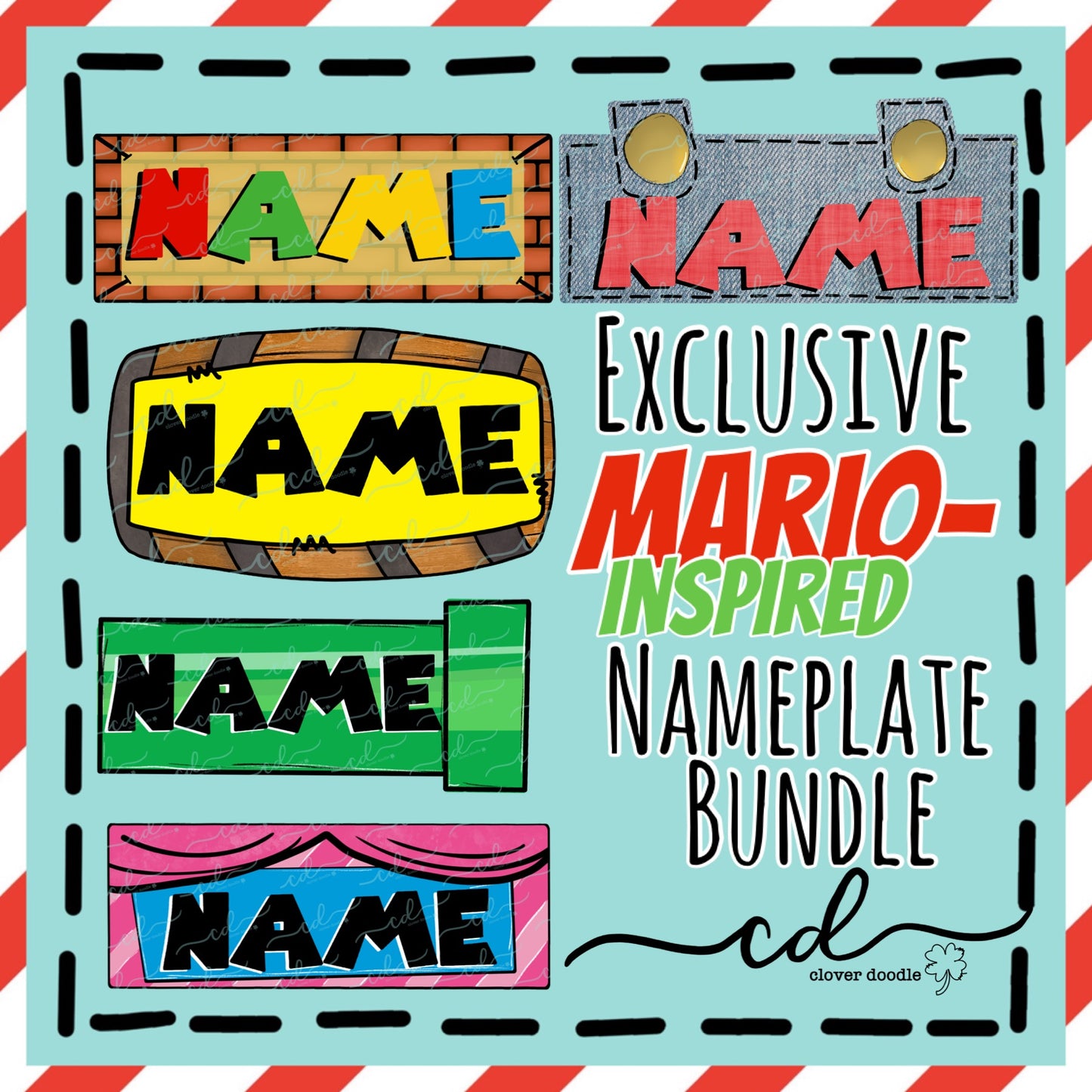 {EXCLUSIVE Mario-inspired Nameplate Bundle w/Individually Saved Files}  CD